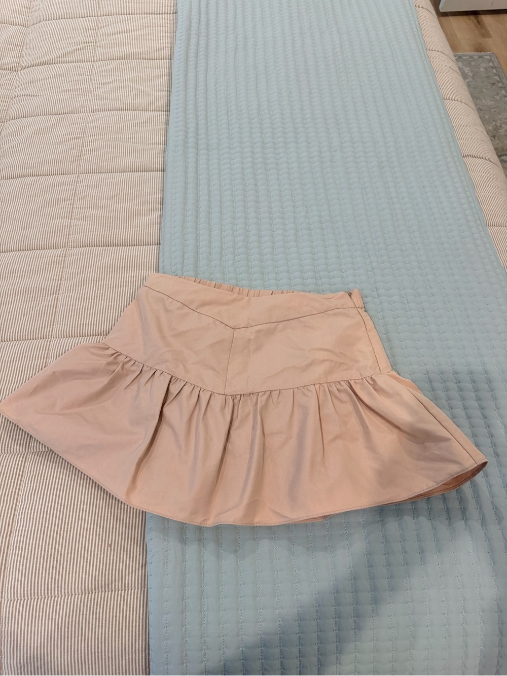 Endless Rose Tan Ruffle Hem Skirt